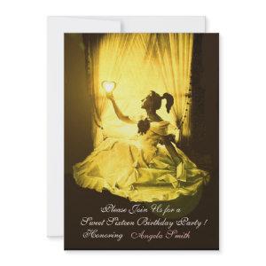 SWEET16 BIRTHDAY PARTY YELLOW BLACK DAMASK Gold