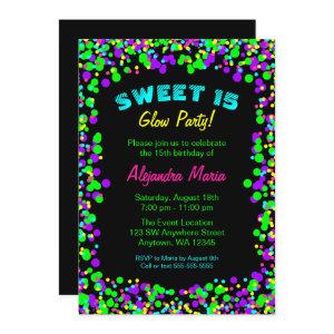 Sweet 15 Neon Glow Confetti Party
