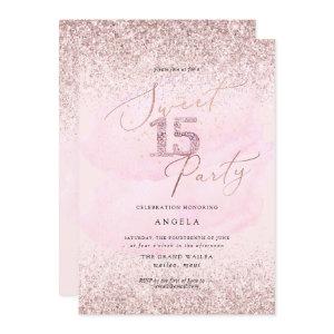 Sweet 15 Pink Diamond Glitters Watercolor