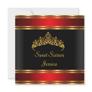 Sweet 16 Birthday Black Red Gold Silver Tiara