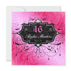 Sweet 16 Birthday Jewel Chandelier Frame PInk 2