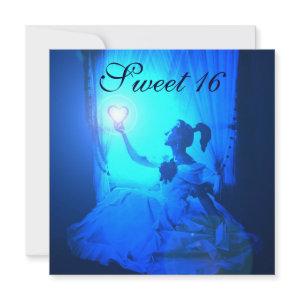 SWEET 16 BIRTHDAY PARTY,AQUA BLUE BLACK DAMASK