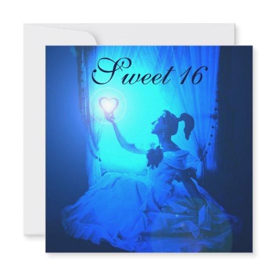 SWEET 16 BIRTHDAY PARTY,AQUA BLUE BLACK DAMASK