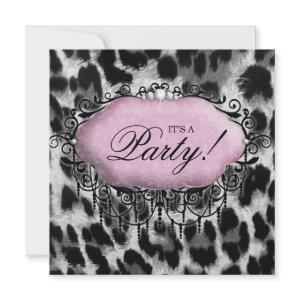 Sweet 16 Birthday Party Cute Leopard Pink Wild