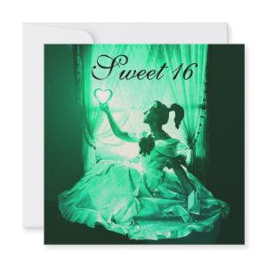 SWEET 16 BIRTHDAY PARTY,GREEN YELLOW BLACK DAMASK