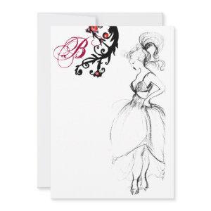 SWEET 16 BIRTHDAY PARTY MONOGRAM Red Black Swirls