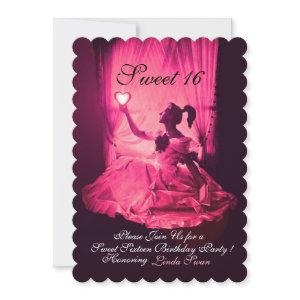SWEET 16 BIRTHDAY PARTY,PINK FUCHSIA BLACK DAMASK