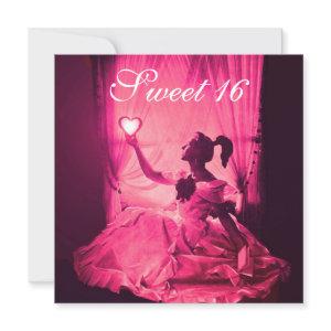 SWEET 16 BIRTHDAY PARTY,PINK FUCHSIA BLACK DAMASK