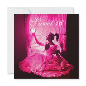 SWEET 16 BIRTHDAY PARTY,PINK FUCHSIA BLACK DAMASK
