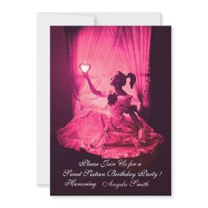 SWEET 16 BIRTHDAY PARTY,PINK FUCHSIA BLACK DAMASK