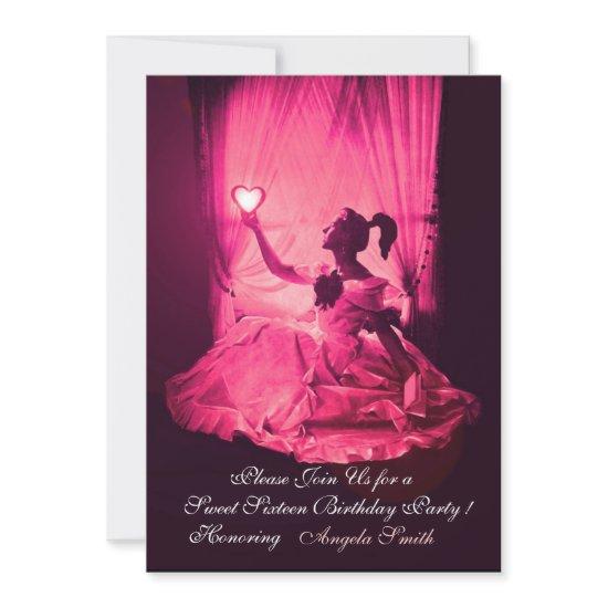 SWEET 16 BIRTHDAY PARTY,PINK FUCHSIA BLACK DAMASK