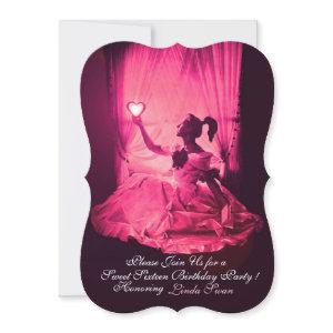 SWEET 16 BIRTHDAY PARTY,PINK FUCHSIA BLACK DAMASK