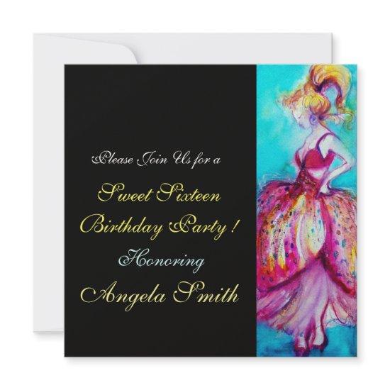 SWEET 16 BIRTHDAY PARTY Pink Plue Turquoise Black