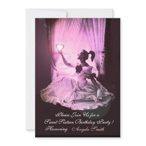 SWEET 16 BIRTHDAY PARTY,PINK PURPLE BLACK DAMASK