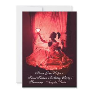 SWEET 16 BIRTHDAY  PARTY RED BLACK DAMASK
