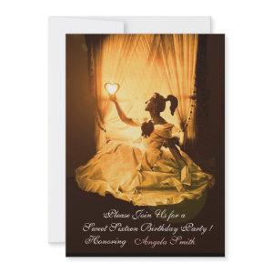 SWEET 16 BIRTHDAY PARTY YELLOW BLACK DAMASK Gold