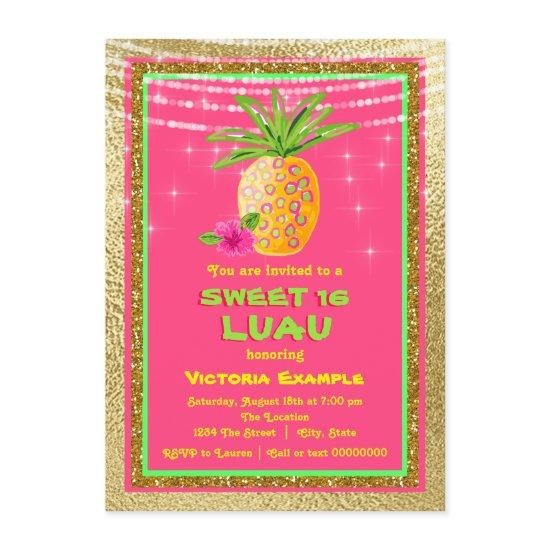 Sweet 16 Luau Birthday Party