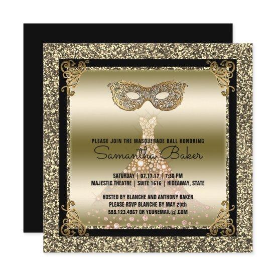 Sweet 16 Masquerade | Sweet Sixteen Black Gold
