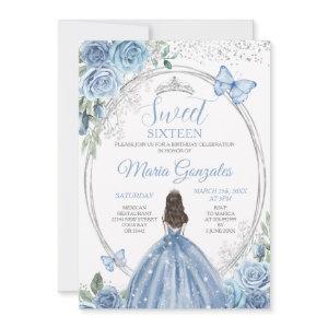 Sweet 16 Mis Quince Dusty Blue & Silver Floral