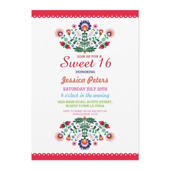 Sweet 16 Party Floral Fiesta Mexican Birthday