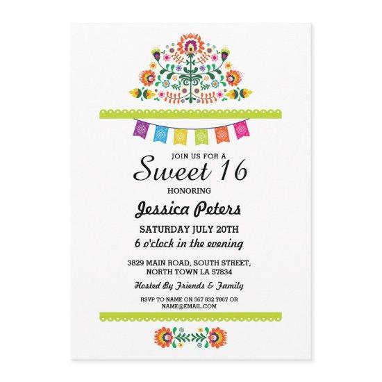 Sweet 16 Party Floral Fiesta Mexican Birthday