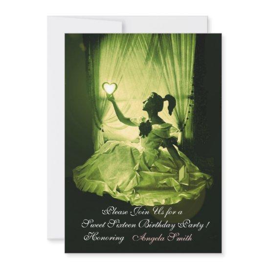 SWEET 16  PARTY, YELLOW GREEN BLACK DAMASK