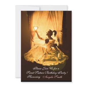 SWEET 16 PARTY, YELLOW ORANGE BLACK DAMASK