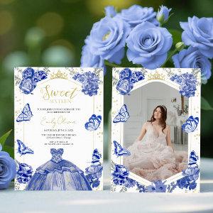 Sweet 16 Photo  Royal Blue Butterfly