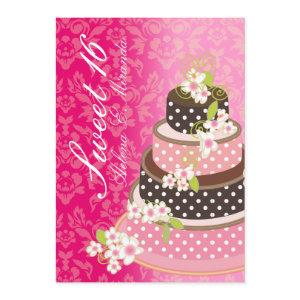 Sweet 16/ princess/4-tier pink chocolate cake
