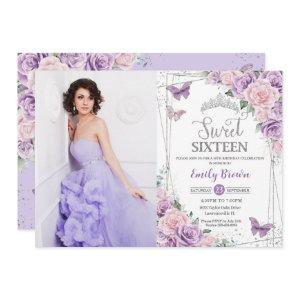 Sweet 16 Purple Lilac Pink Floral Butterfly Photo