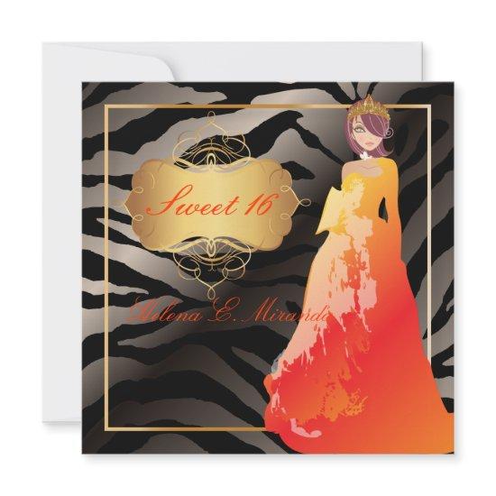 Sweet 16/ Quinceañera/Quince años/zebra stripes