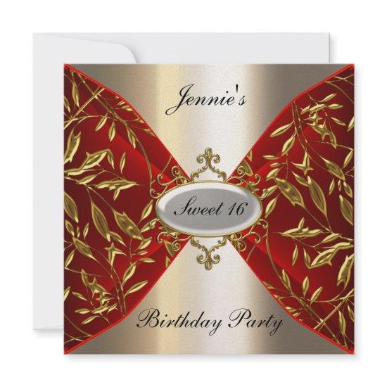 Sweet 16 red and metal look Birthday Party