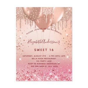 Sweet 16 rose gold pink balloons budget
