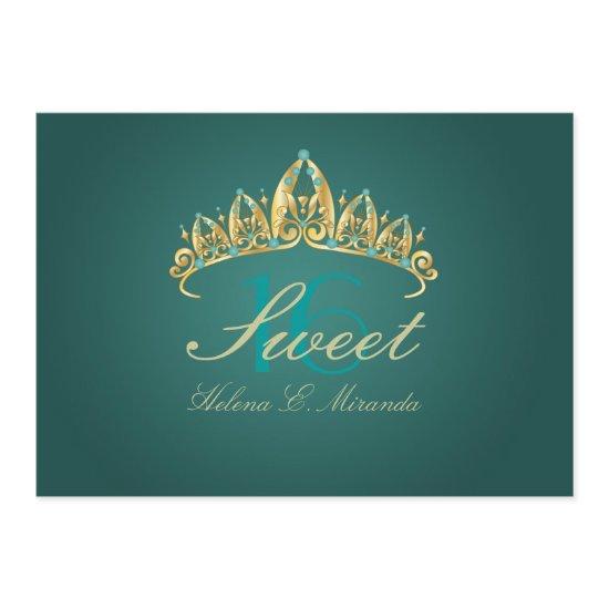 Sweet 16/ tiara/teal green /jade