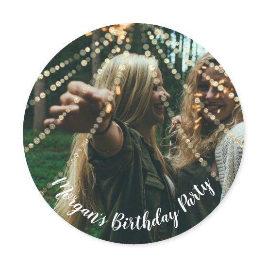 Sweet 16th Birthday Photo Confetti Rose Gold