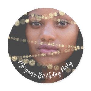 Sweet 16th Birthday Photo Confetti Rose Gold