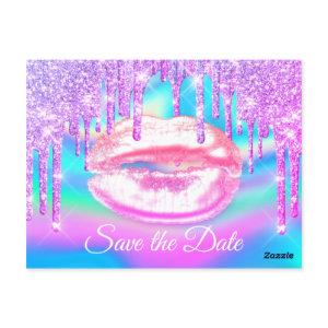 Sweet 16th Bridal Quinceanera Kiss Pink Girly Postcard