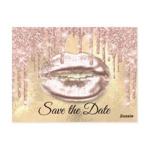 Sweet 16th Bridal Quinceanera Kiss Princess Gold Postcard