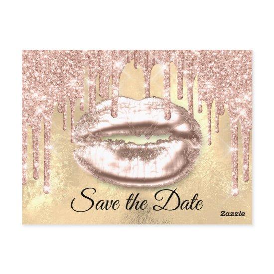 Sweet 16th Bridal Quinceanera Kiss Princess Gold Postcard