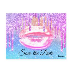 Sweet 16th Bridal Shower Quinceanera Pink Blue Postcard