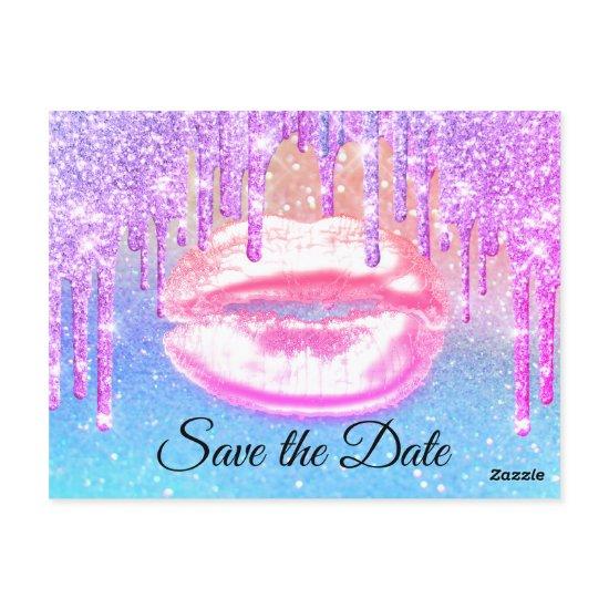 Sweet 16th Bridal Shower Quinceanera Pink Blue Postcard