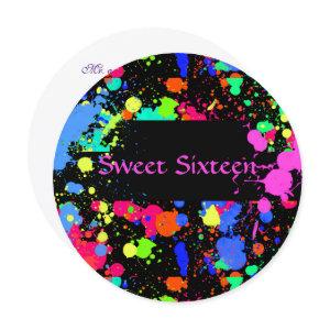 Sweet Sixteen, Colorful, Neon Paint