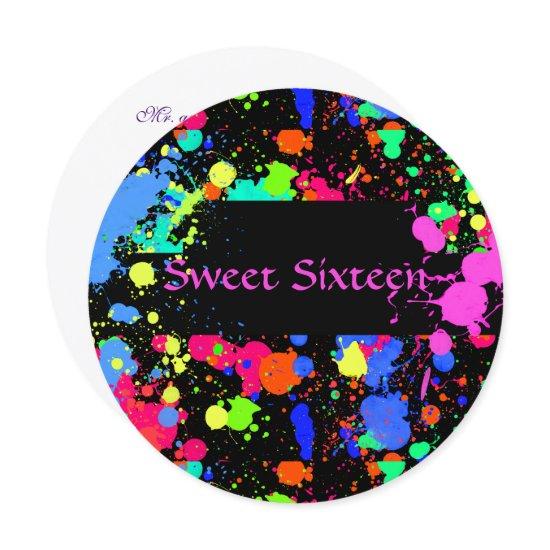 Sweet Sixteen, Colorful, Neon Paint