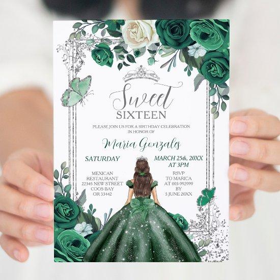 Sweet Sixteen Emerald Green & Silver Birthday