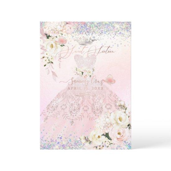 Sweet Sixteen Holographic Dream Blush Pink Dress