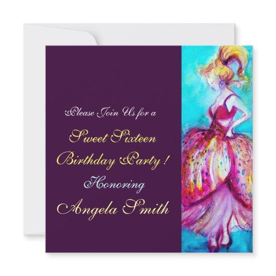 SWEET SIXTEEN PARTY pink blue turquase purple