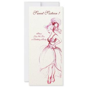 SWEET SIXTEEN PARTY, red pink cream felt