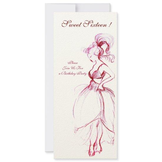 SWEET SIXTEEN PARTY, red pink cream felt