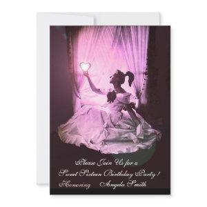 SWEET SIXTEEN PARTY,Red Pink Ruby Monogram Black
