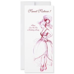 SWEET SIXTEEN PARTY, red pink white